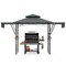 13 x 5 Feet Dual Side Awnings Grill Gazebo with 2 Shelves Adjustable Shadow and Metal Frame